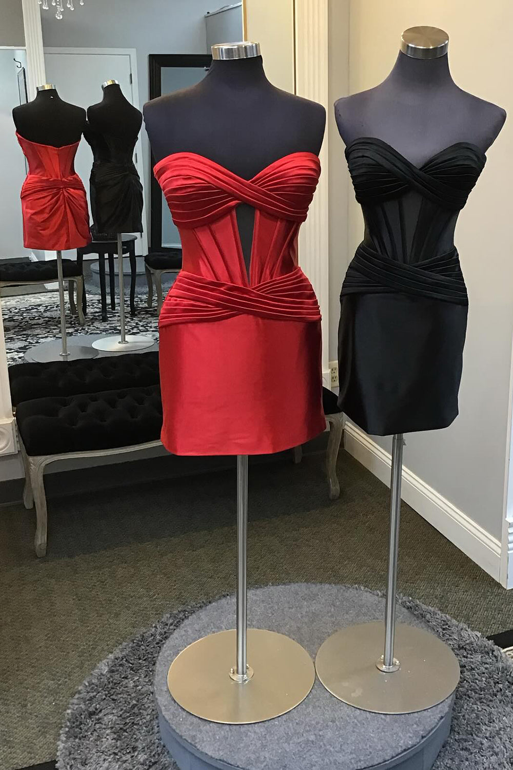 Hot Pink Corset Sweetheart Tight Short Homecoming Dress/Mini Dress