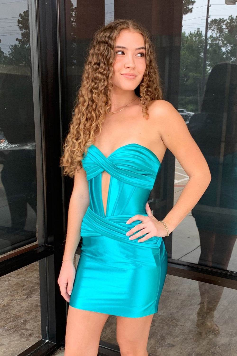 Dark Green Sweetheart Corset Tight Short Homecoming Dress/Mini Dress