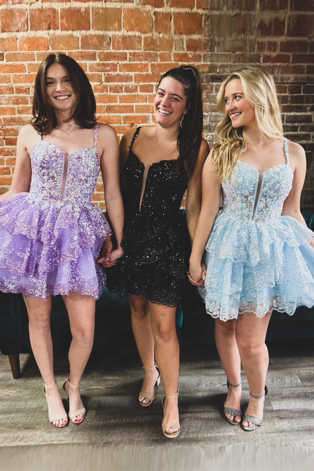Sparkly Blue Sequins Corset Short Homecoming Dress/Mini Dress With Ruffles