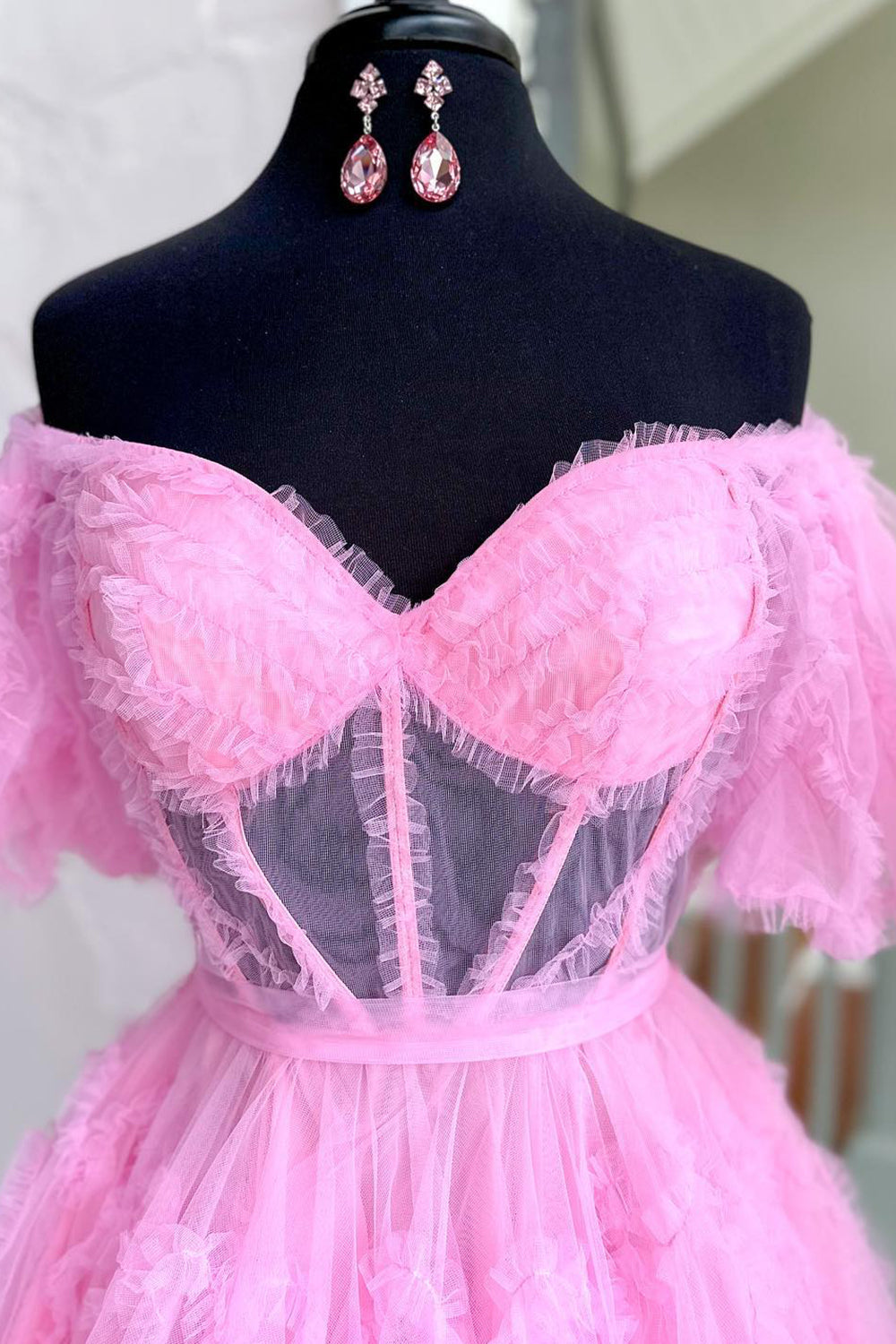 Fuchsia Corset A-Line Short Homecoming Dress/Mini Dress