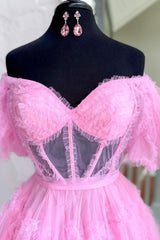 Fuchsia Corset A-Line Short Homecoming Dress/Mini Dress