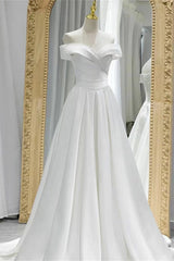 Gorgeous Sweetheart White Off-The-Shoulder Evening Dress A-Line With Lace-Up
