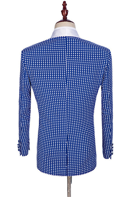 Handsome Blue Shawl Lapel One-Button Wedding Suit for Men