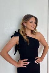 Sparkly Black Fringed Tight Short Homecoming Dress/Mini Dress with Ruffles