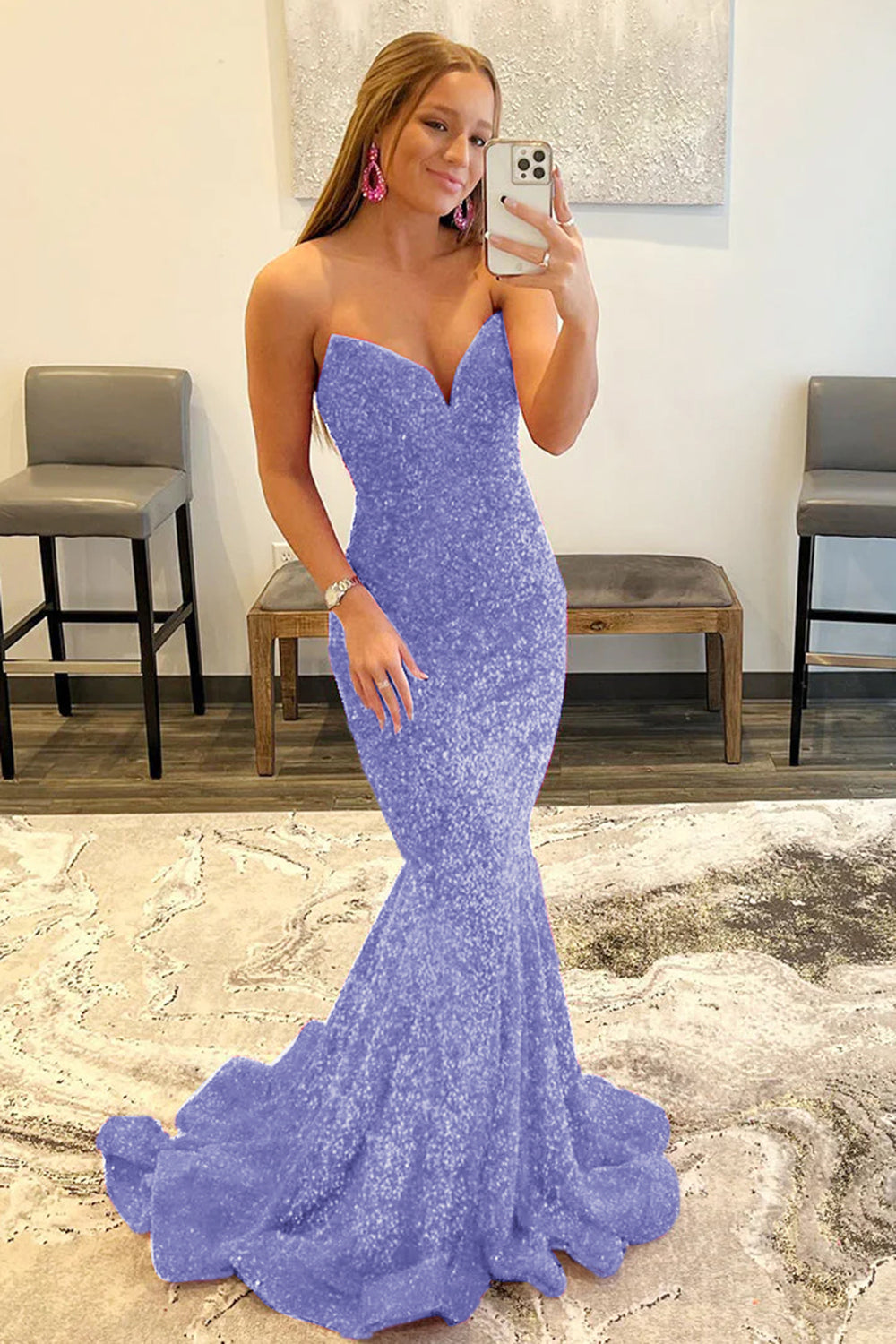 Prom Dress in Black with Sweetheart Mermaid Silhouette