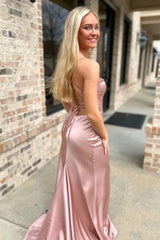 Long Turquoise Prom Dress with Mermaid Spaghetti Straps