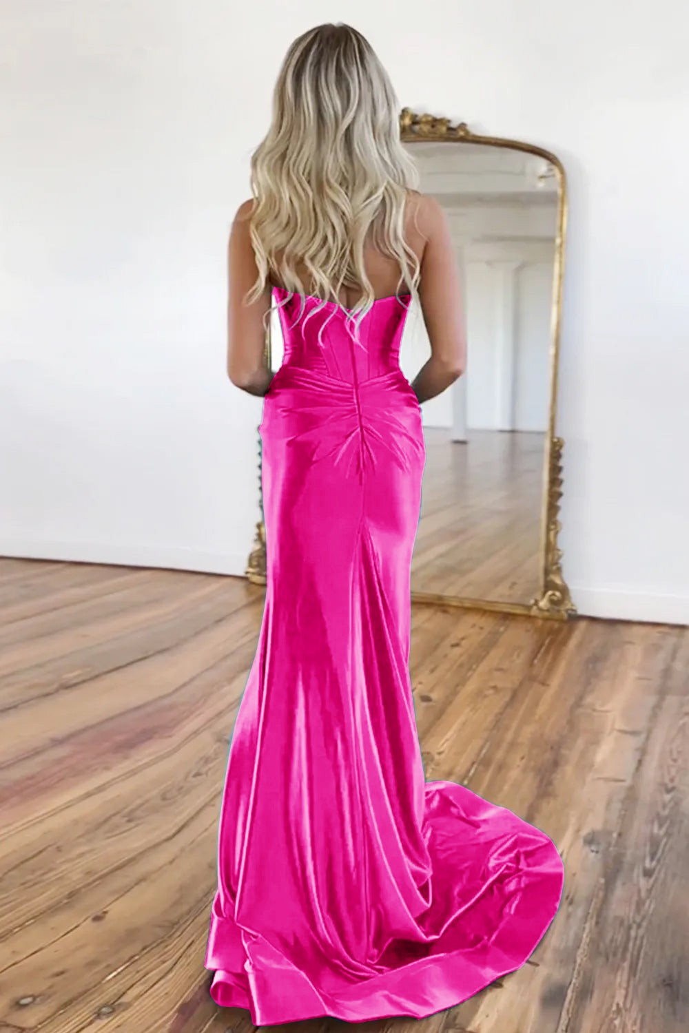 Elegant Sweetheart Prom Corset in Mermaid Green with a Stylish Split