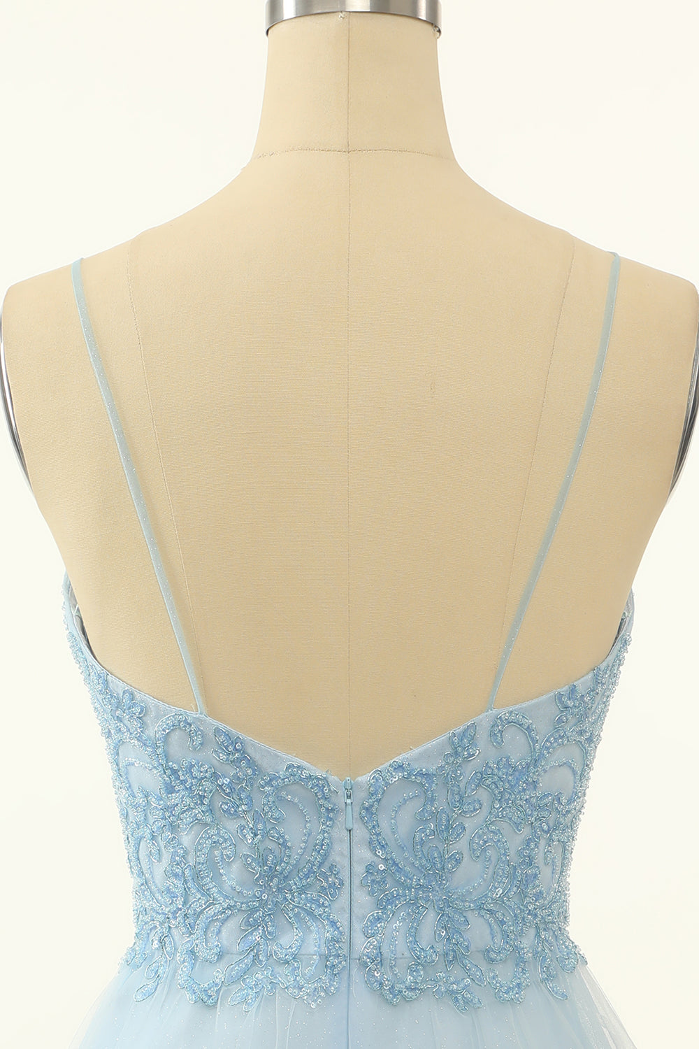 Blue A-line Cute Homecoming Dress/Mini Dress with Appliques