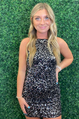 Glitter Royal Blue Spaghetti Straps Sequins Tight Short Homecoming Dress/Mini Dress