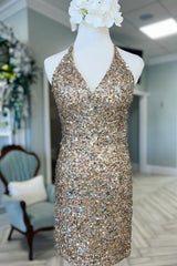 Sparkly Green Sequins Backless Tight Short Homecoming Dress/Mini Dress
