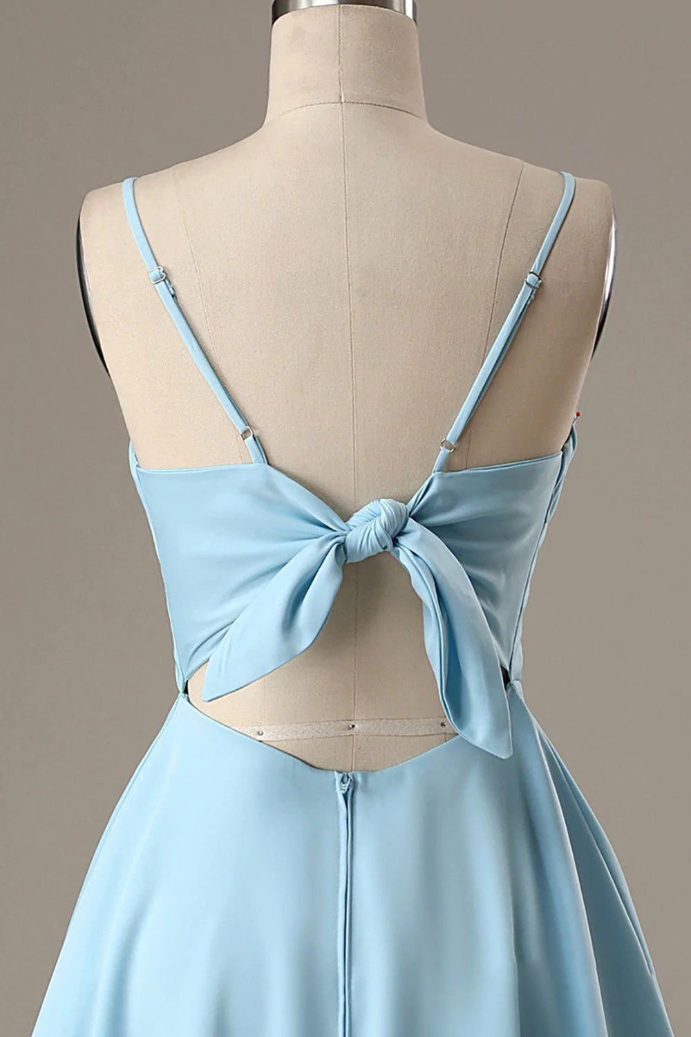 Simple Blue Open Back A Line Homecoming Dress/Mini Dress