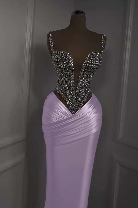 Spaghetti Strap Sweetheart Sleeveless Long Formal Dress With Beading