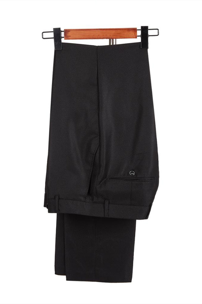 Classic Satin Double-Breasted Peak Lapel Black Men's Wedding Suit Groom Tuxedos