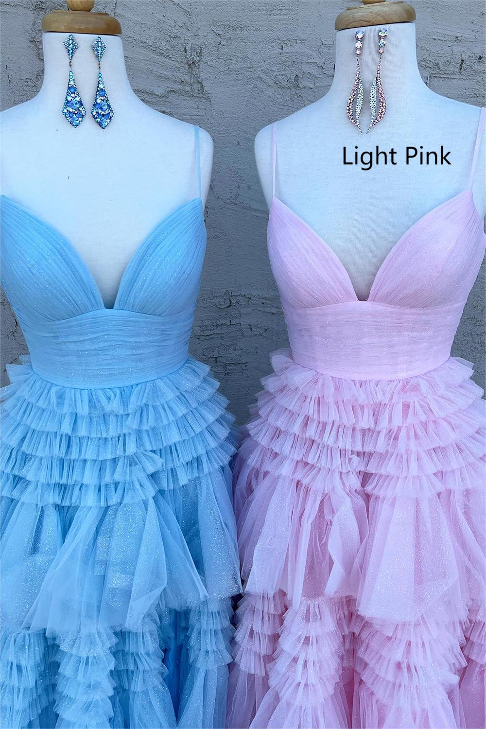 Pink Long A-Line Prom Dress Featuring Spaghetti Straps and a Split