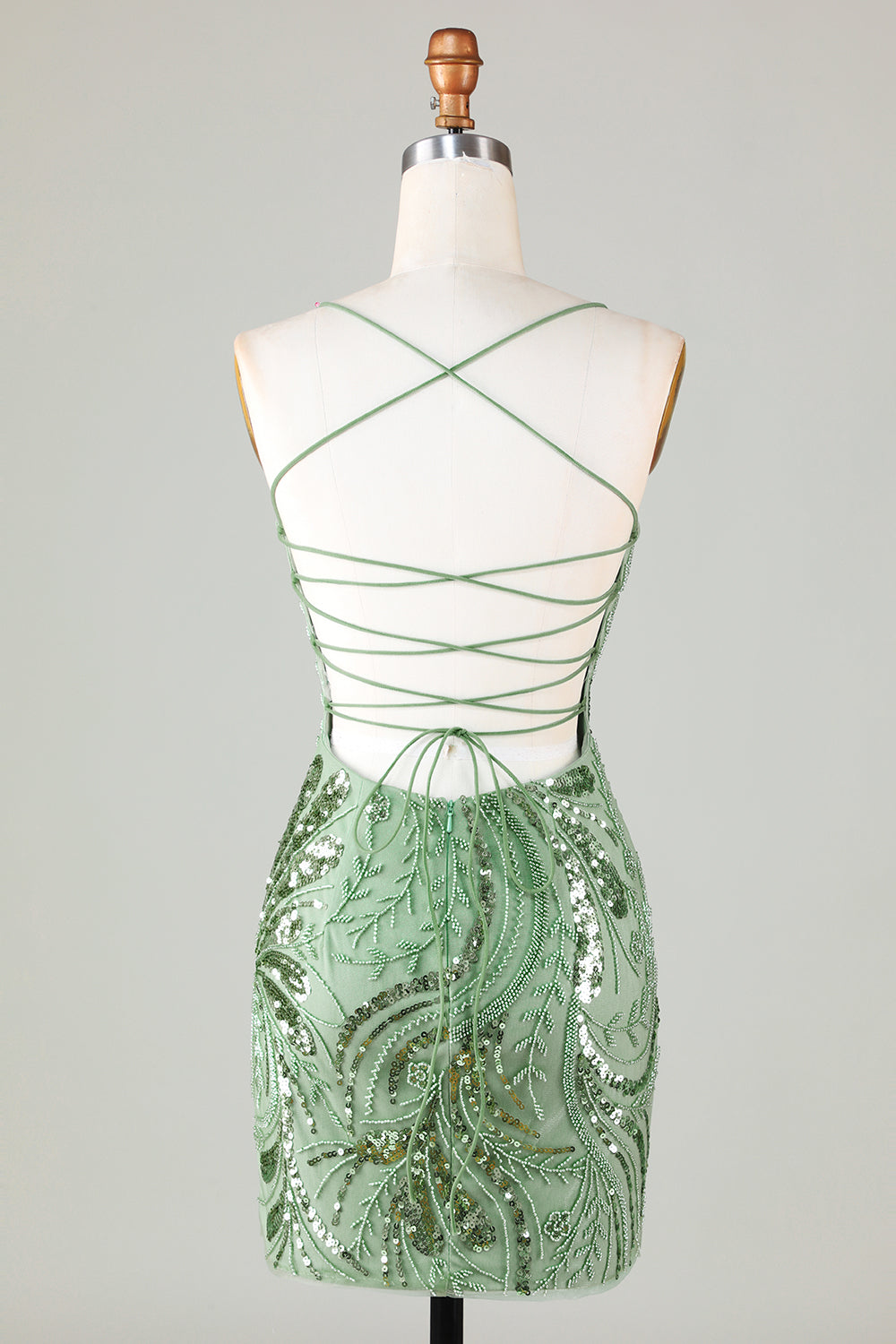 Glitter Green Sequins Tight Beaded Short Homecoming Dress/Mini Dress