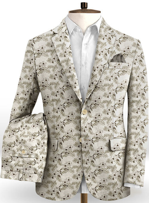 Handsome Flower Printed Two-Piece Casual Prom Outfits for Guys