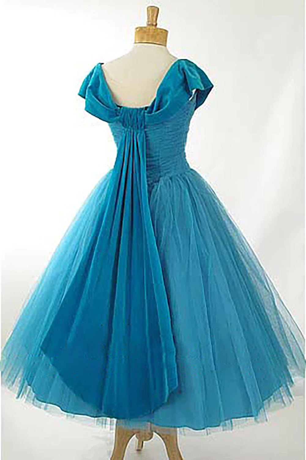 Peacock Blue Square Neck A Line Homecoming Dress/Mini Dress