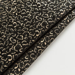 Stylish Velvet Lapel Double-Breasted Prom Suit Belt Leopard Black Jacquard Men's Suit for Wedding