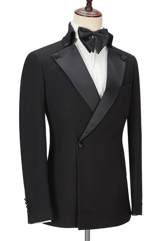 Handsome Best-Fitted Black Peaked Lapel Ring Bearer Suits