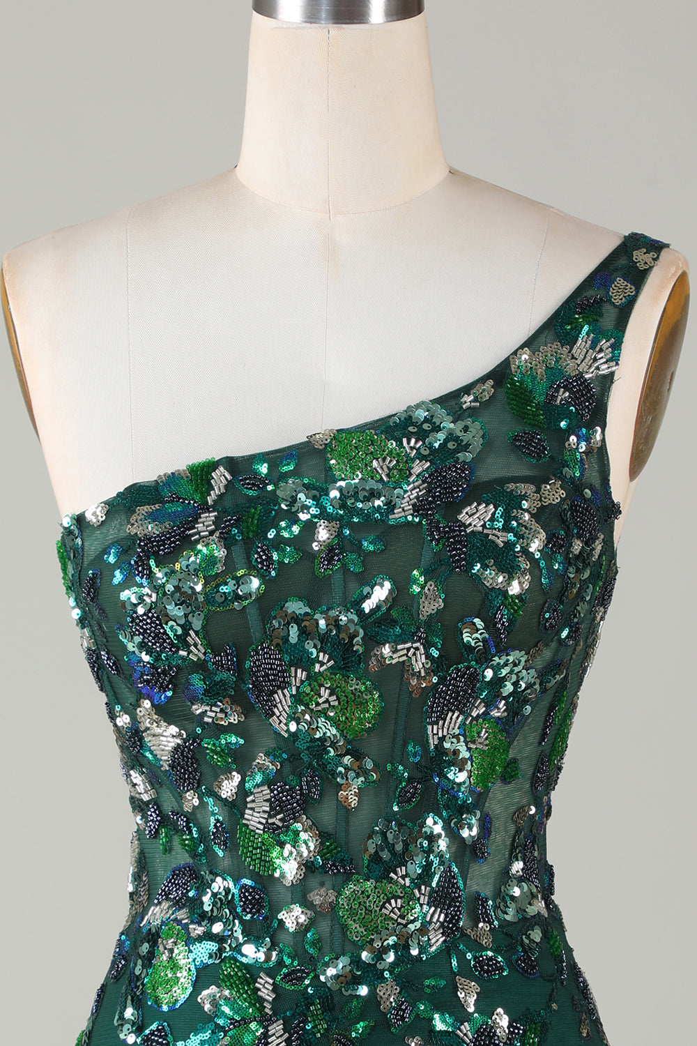 Sparkly Dark Green Tight Short Beaded Homecoming Dress/Mini Dress with Feathers