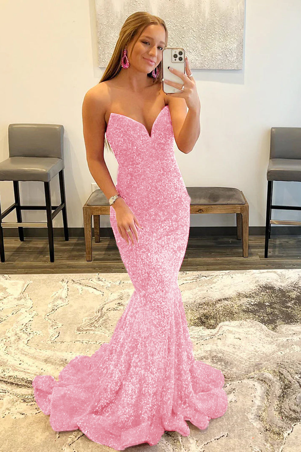 Prom Dress in Black with Sweetheart Mermaid Silhouette