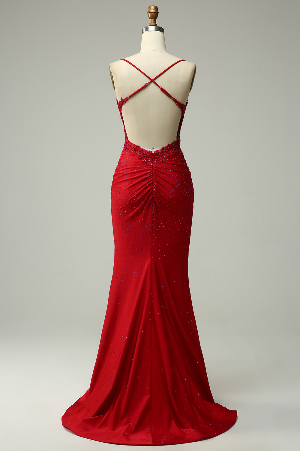Dark Green Long Prom Dress with Mermaid Spaghetti Straps and Appliques