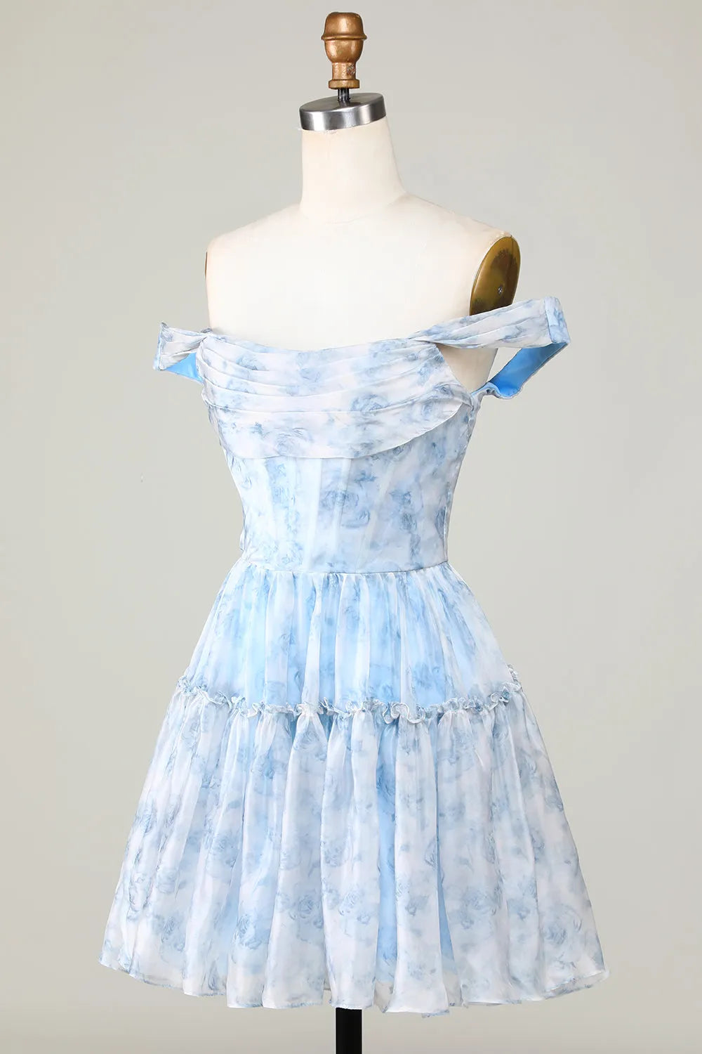 Sage Floral A-Line Corset Short Homecoming Dress/Mini Dress