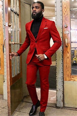 Fashion Casual Red Party Prom Suit Two Pieces for Man