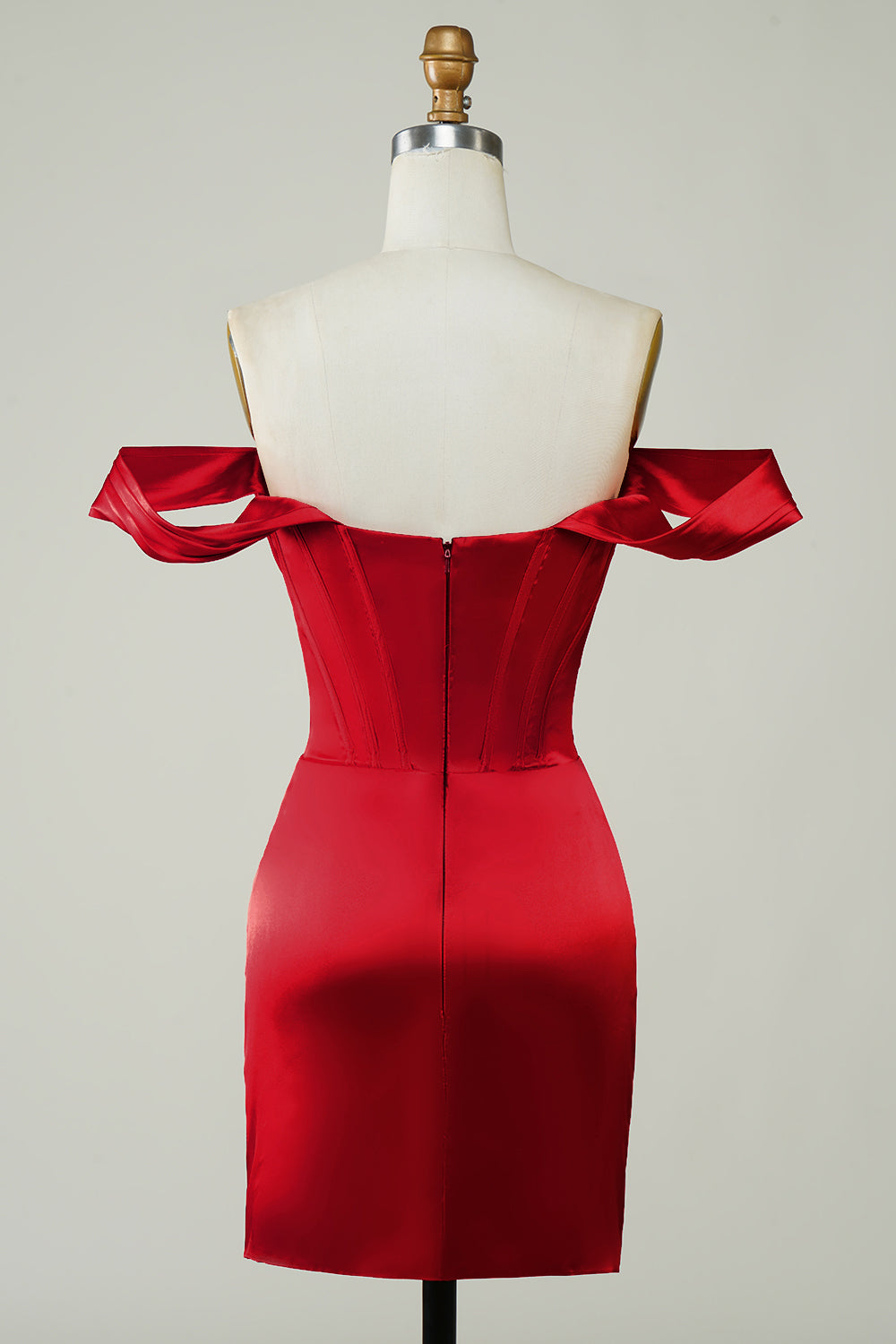 Red Off the Shoulder Asymmetrical Tight Short Homecoming Dress/Mini Dress