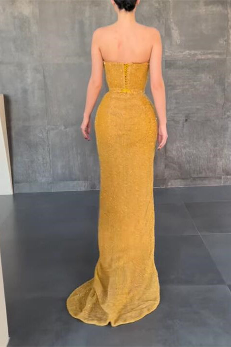 Sequins Sweetheart Mermaid Long Evening Dress With Split