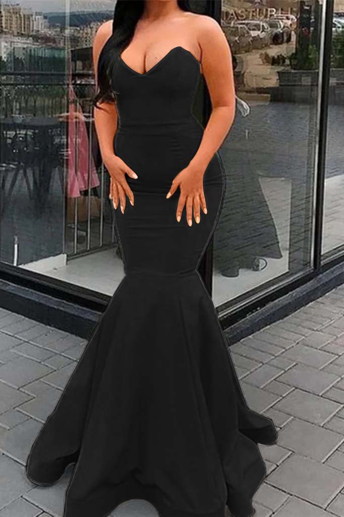Sweetheart Mermaid Yellow Evening Dress