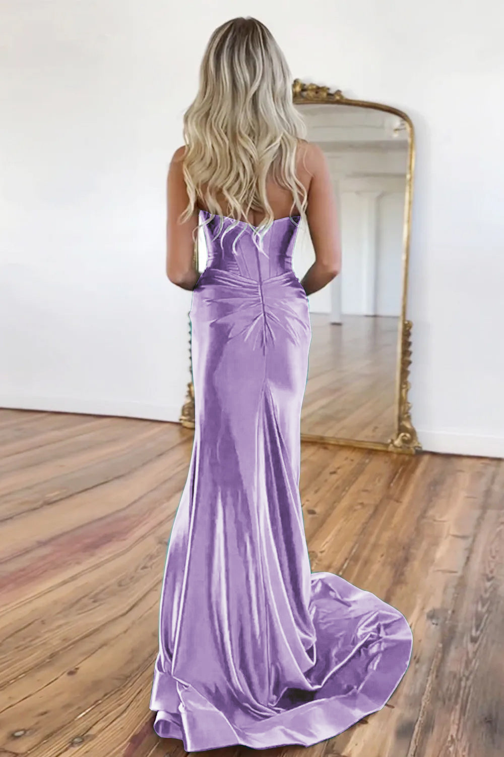 Elegant Sweetheart Prom Corset in Mermaid Green with a Stylish Split