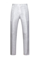 Glamorous Shawl Lapel One-Button Wedding Tuxedo with White Jacquard