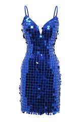 Royal Blue Sparkly Sequins Tight Short Homecoming Dress/Mini Dress
