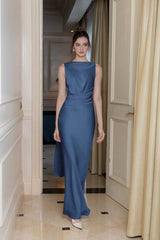 濠㈣泛绉撮崺妗筺e Shoulder Long Sleeve Long High Split Formal Dress With Beading