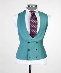 Ebenezer Green Fashion Three-Piece Peaked Lapel Two-Button Men's Suits