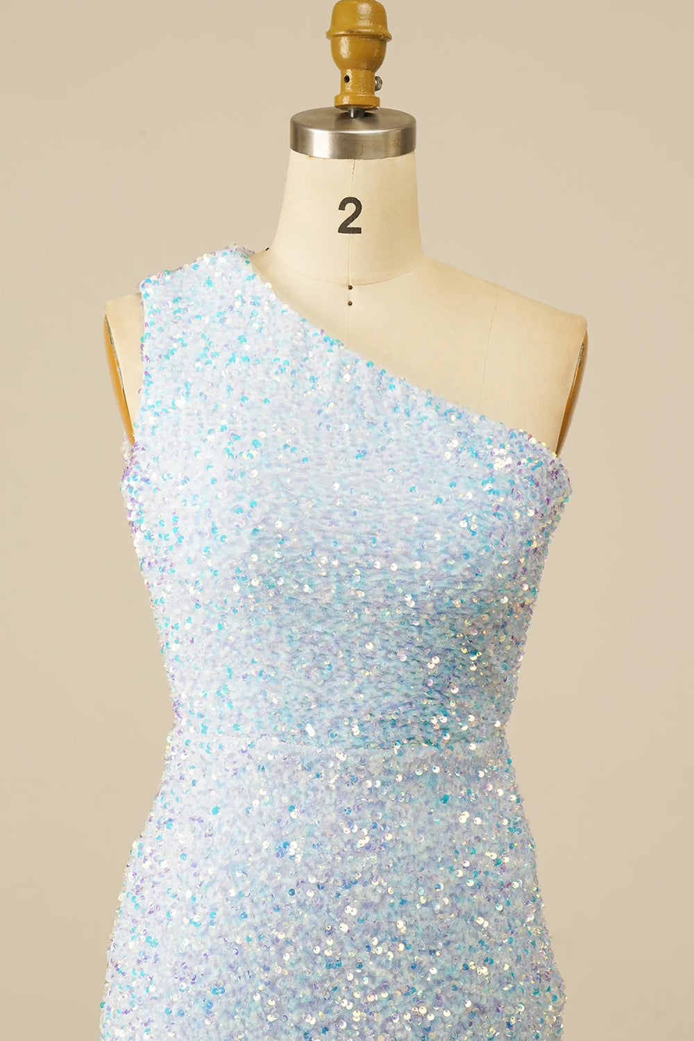 Sheath One Shoulder Royal Blue Sequins Short Homecoming Dress/Mini Dress