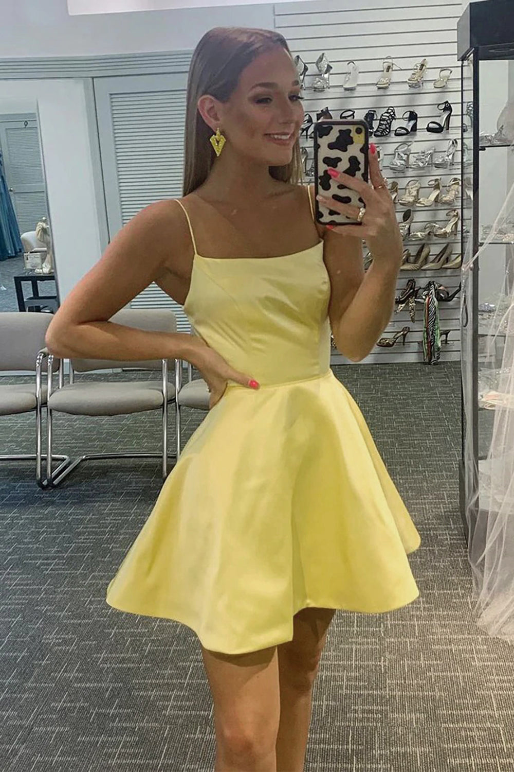 Light Blue A Line Simple Homecoming Dress/Mini Dress