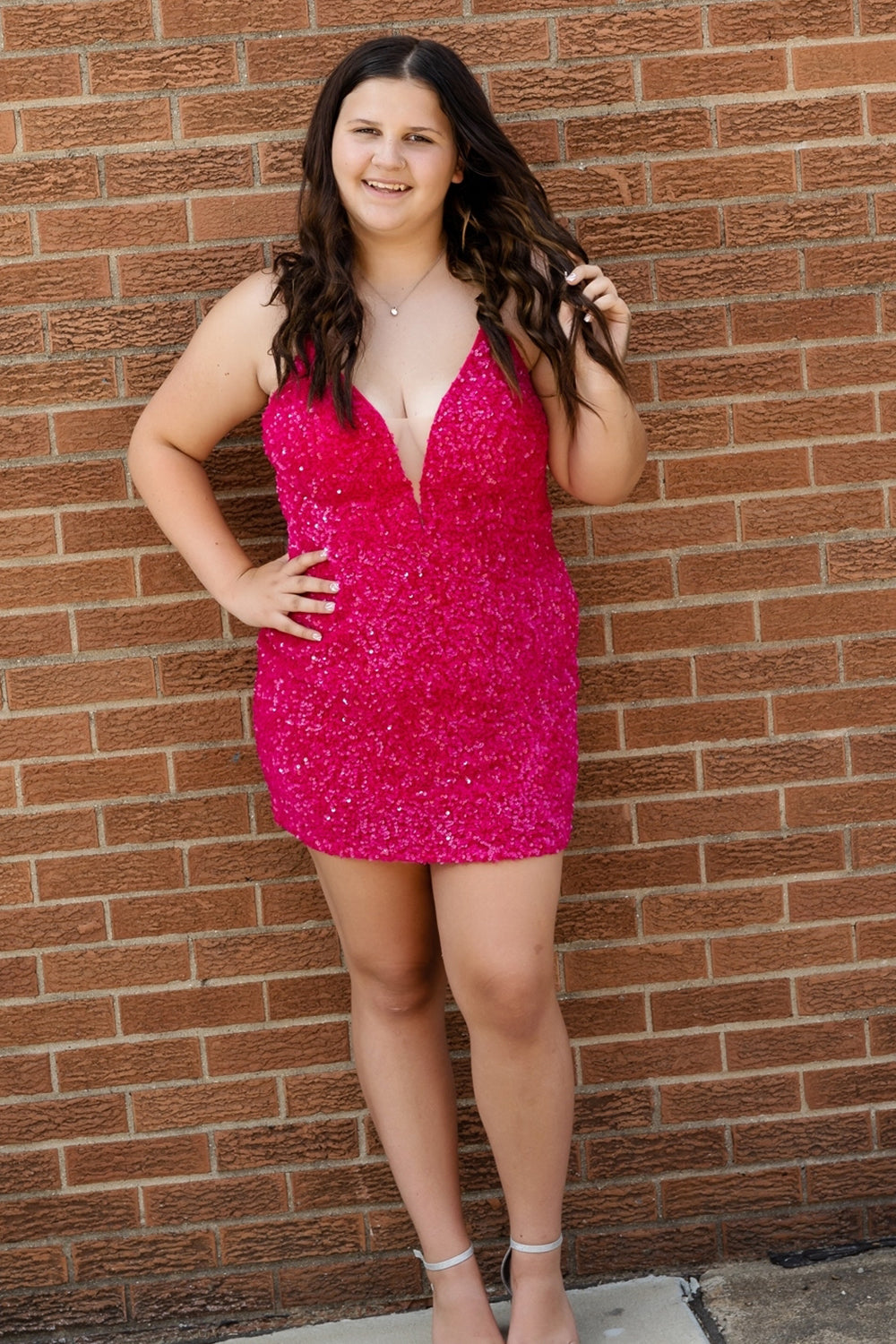 Sparkly Red Sequin Sleeveless Tight Short Homecoming Dress/Mini Dress