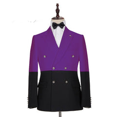 Handsome Purple Peaked Lapel Double-Breasted Wedding Tux Ideas