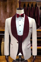 Fashion Slim Fit Nude Pink Shawl Lapel Wedding Suits