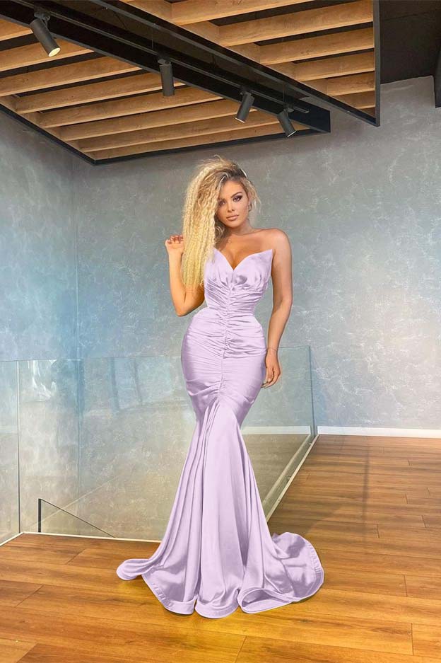 Mermaid Yellow Green Evening Dress Pleated