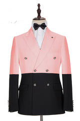 Handsome Double-Breasted Pink Blazer for Groom