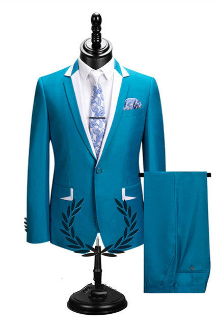 Charming Casual Slim Fit Notched Lapel Business Prom Man's Suit