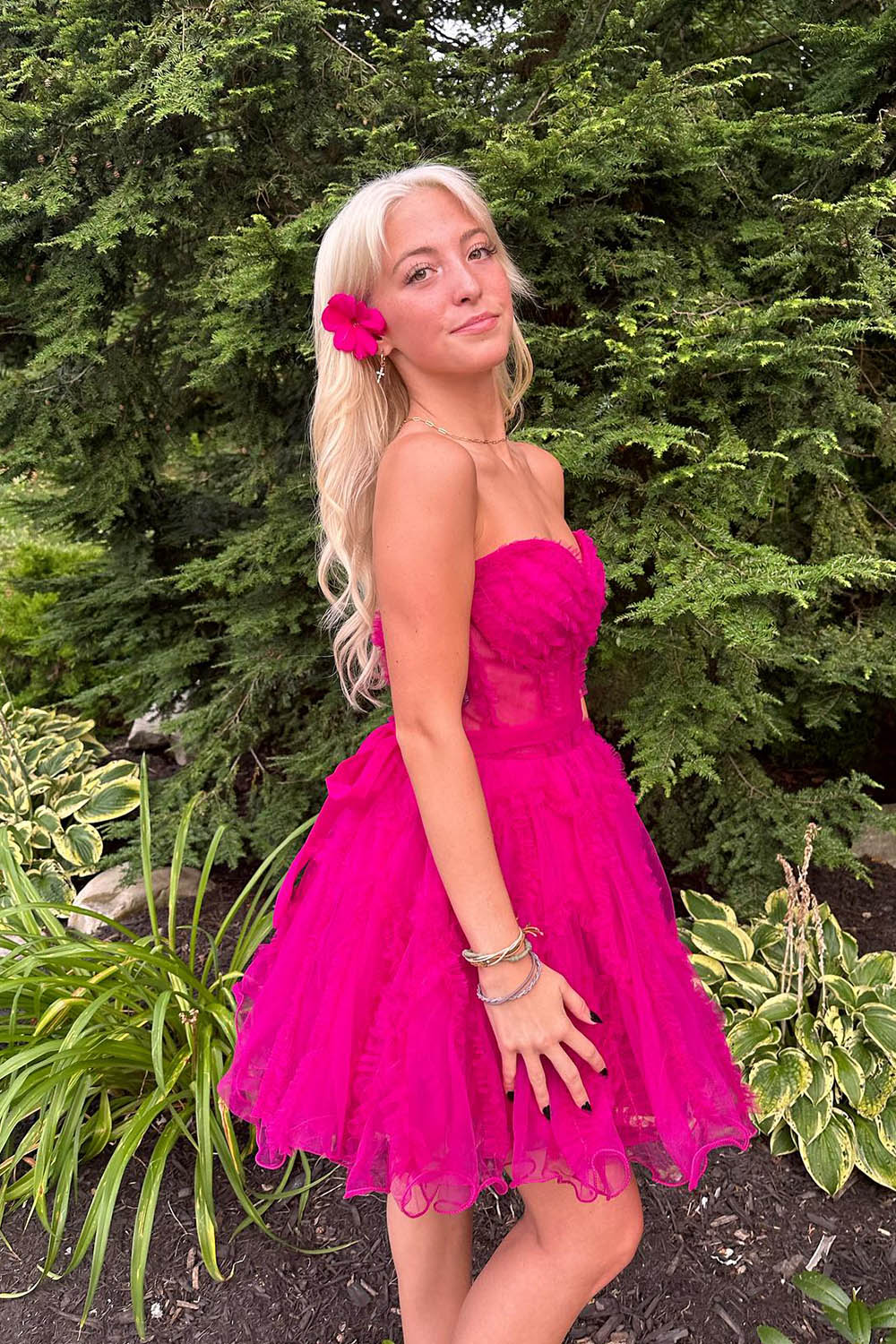 Lavender Corset Sweetheart A-Line Short Tulle Homecoming Dress/Mini Dress