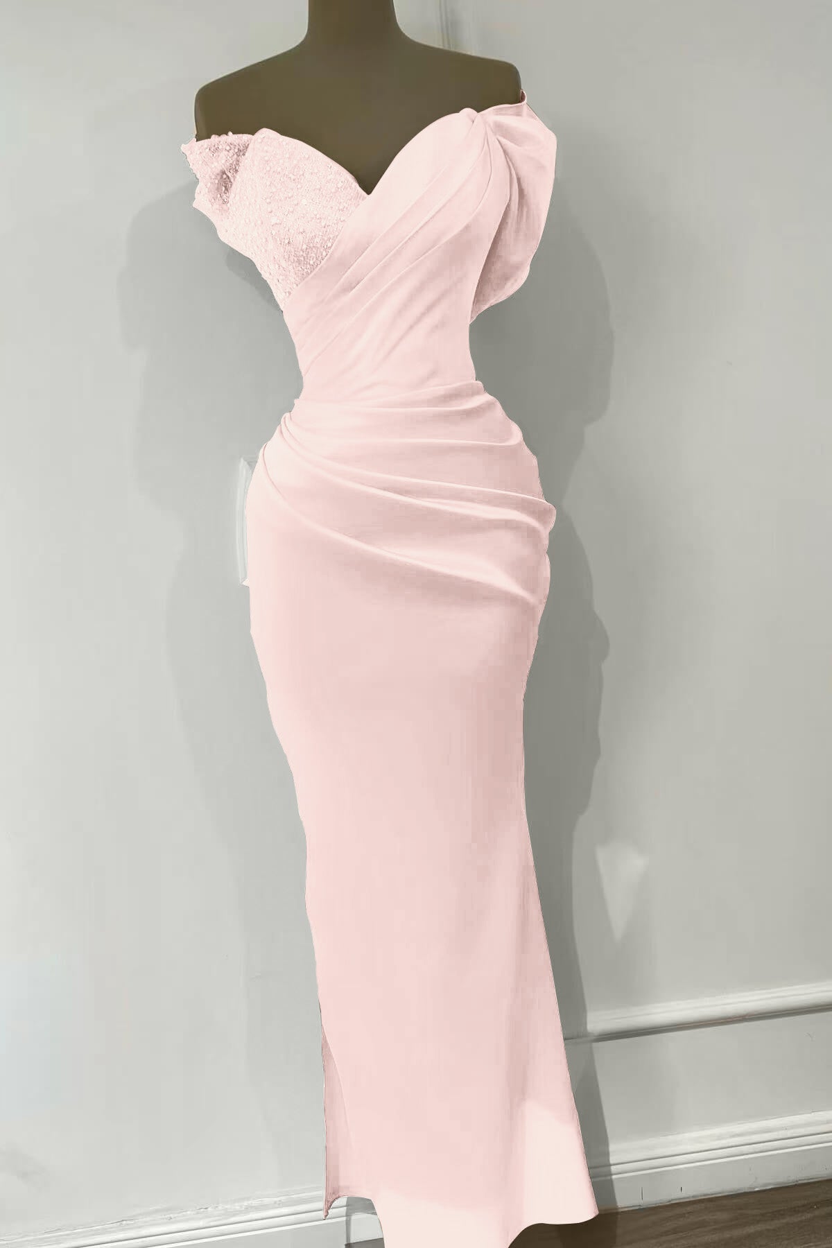 Mermaid Orange Sequins Evening Dress With Off-The-Shoulder Sweetheart