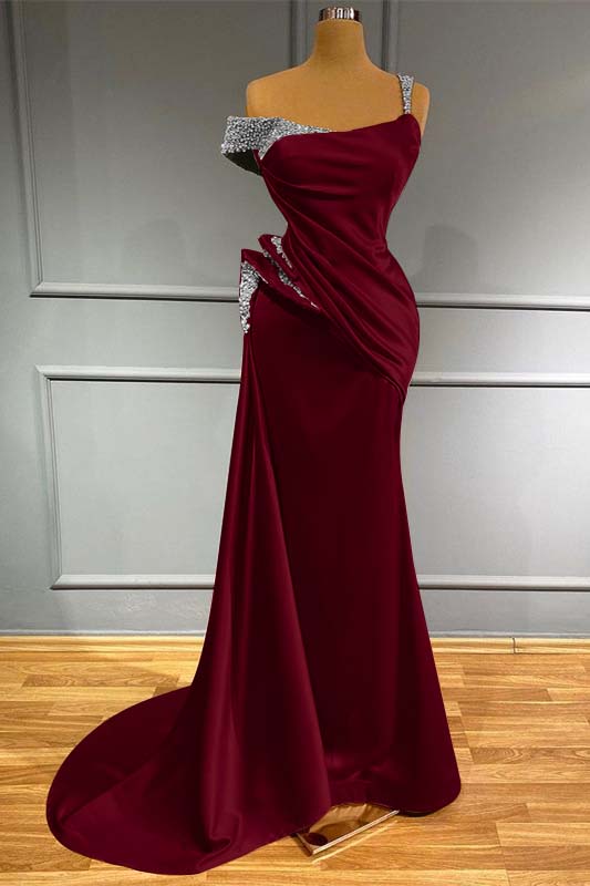 Long Mermaid Off-The-Shoulder Ruffles Evening Dress With Beads