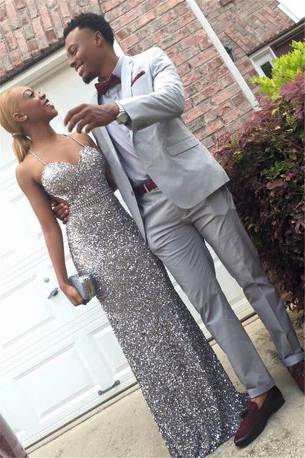 Fashion Silver Ryan Formal Business Two-Piece Dinner Prom Suit for Man