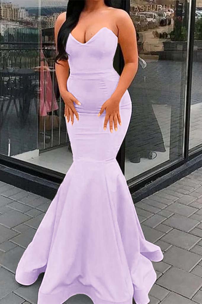 Sweetheart Mermaid Yellow Evening Dress