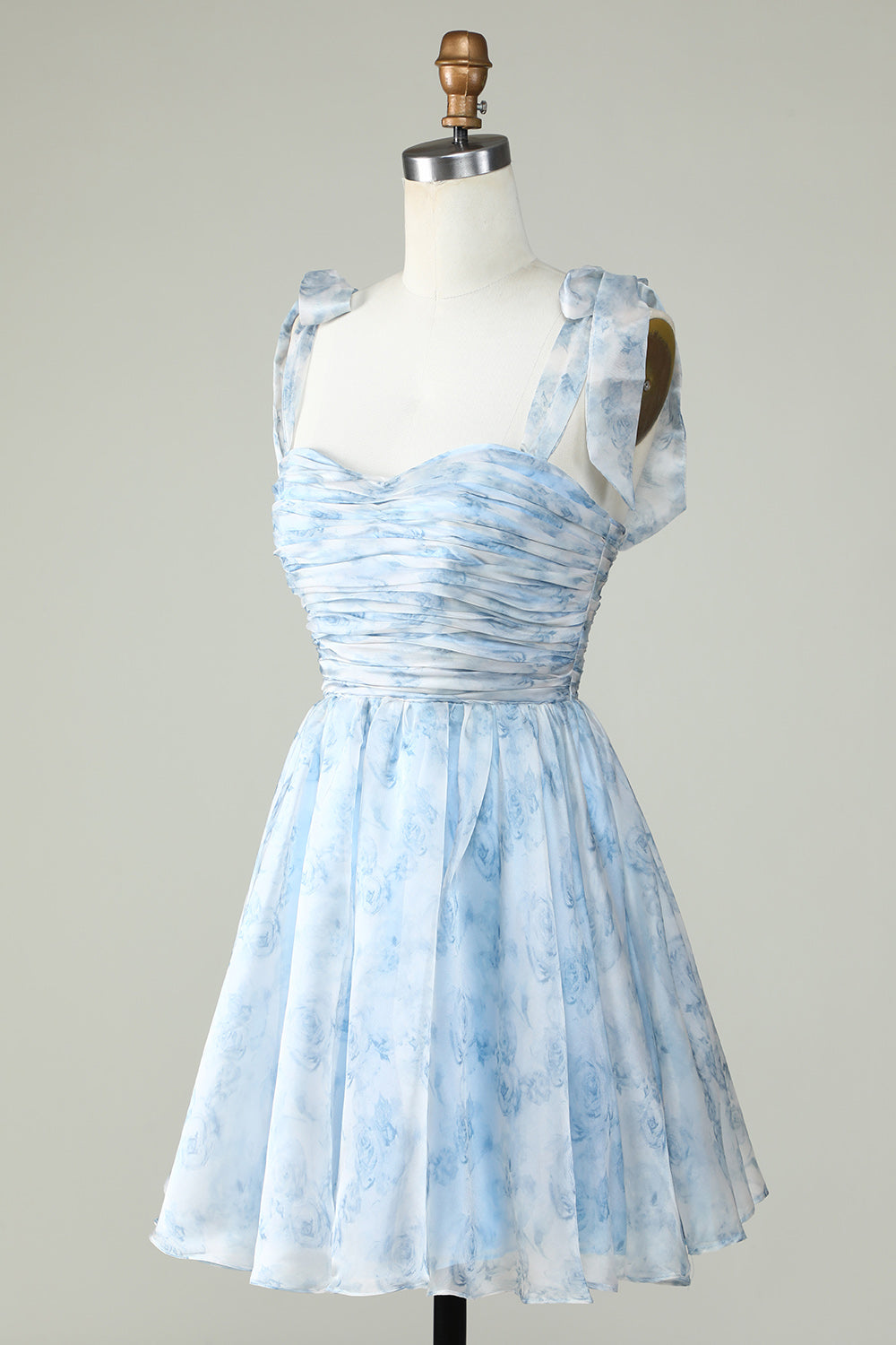 Pink Floral Print A-Line Short Homecoming Dress/Mini Dress